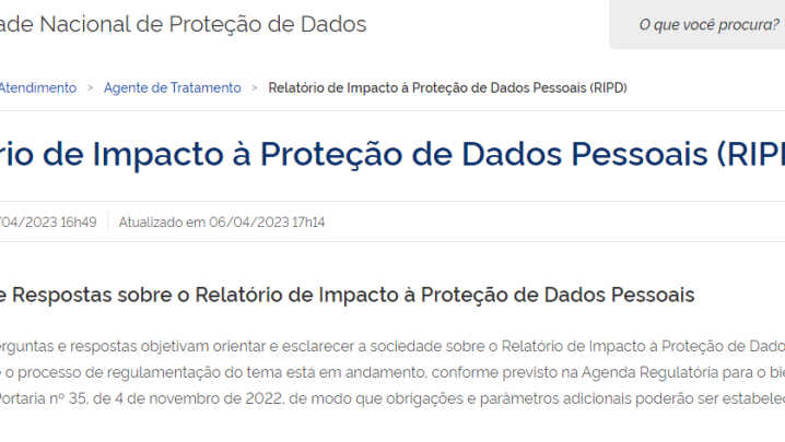 Relatório de Impacto à Proteção de Dados Pessoais (RIPD)